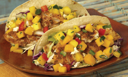 Tacos De Pescado Con Mango