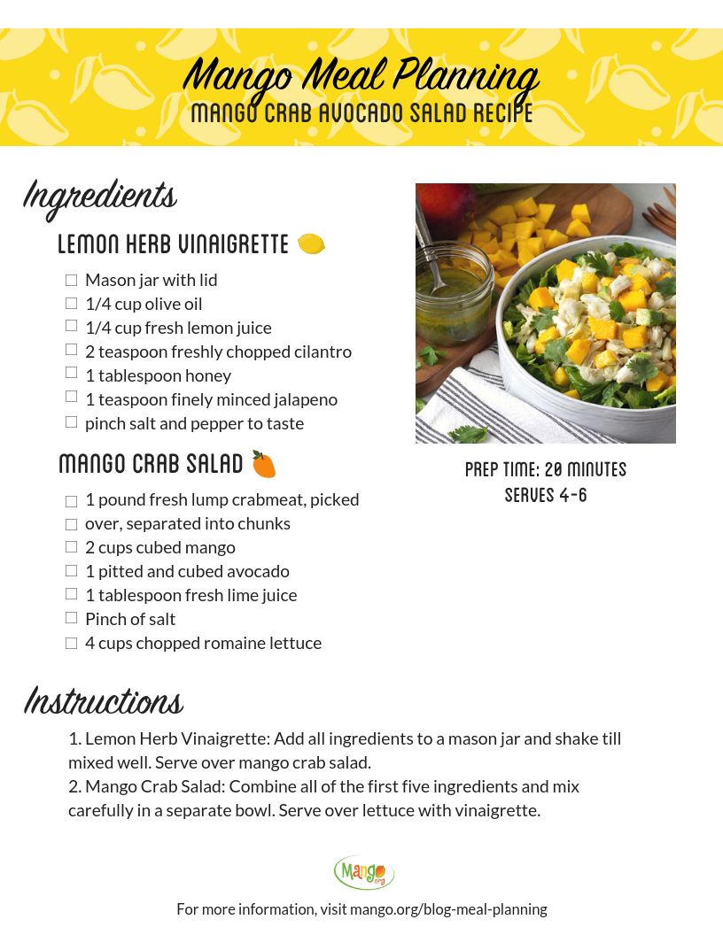 Mango Crab Avocado Salad Recipe