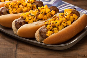 Grilled Mango Bratwurst