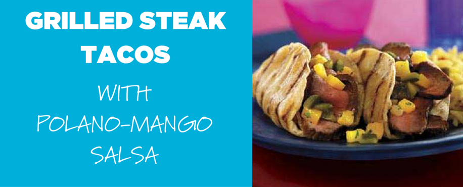 Grilled Steak Tacos with Poblano-Mango Salsa