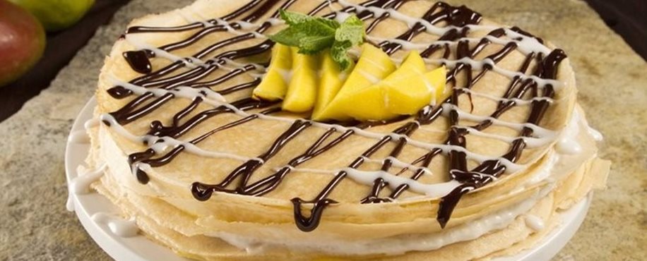 Mango Curd Crepe Cake