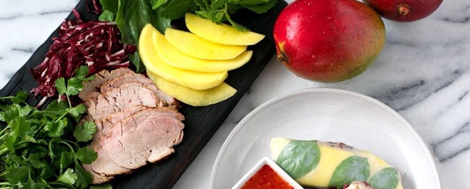 Pork Tenderloin and Mango Spring Rolls