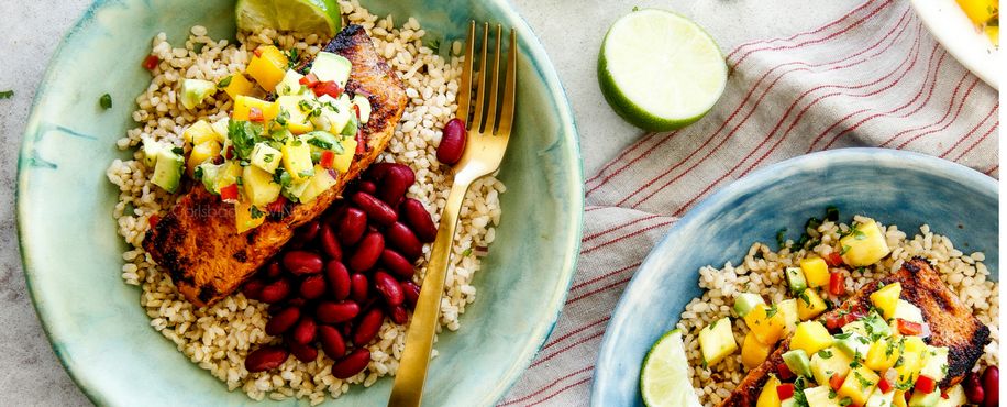 Cajun Salmon with Mango, Pineapple, Avocado Salsa Recipe