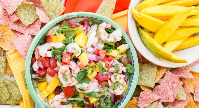 Mango Shrimp Ceviche Dish