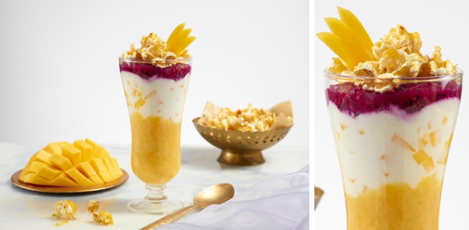 Mango Caramel Corn Parfait