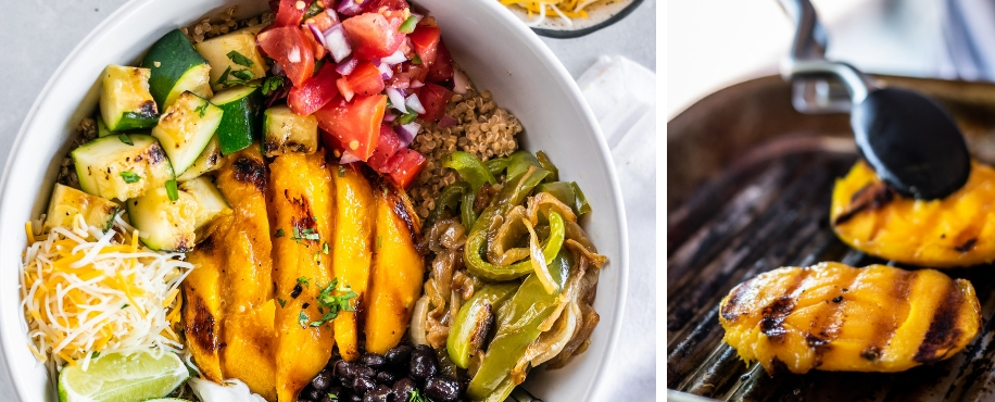 Veggie Burrito Bowls with Grilled Mango Header